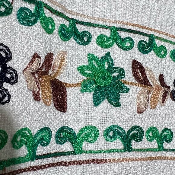 Free The Roses Embroidered Tassel Floral Fully Lined Jacket White Womens Size S - Picture 5 of 9